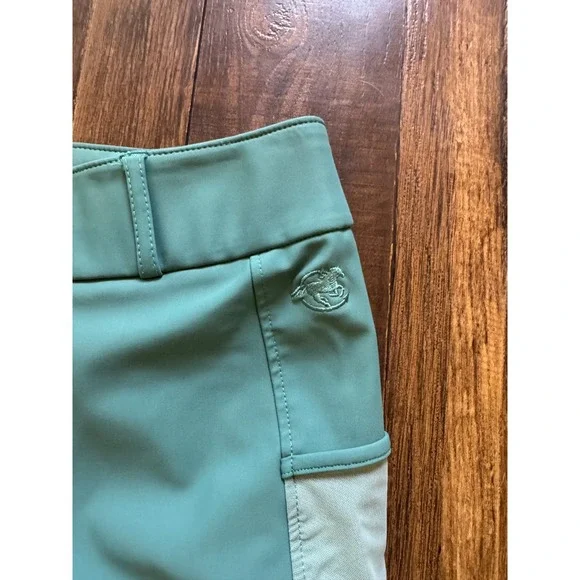 Piper by SmartPak Breeches Equestrian Riding Pants Women Medium Green Knee Patch - Picture 5 of 9